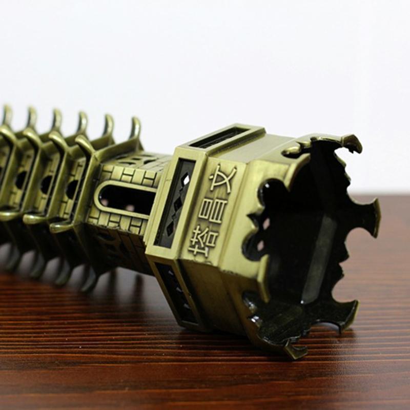 Фен-шуй 9-уровневая 3D-модель китайской пагоды Вэньчан, башня, сувенир, статуэтка, украшение для дома, изделия из металла ручной работы