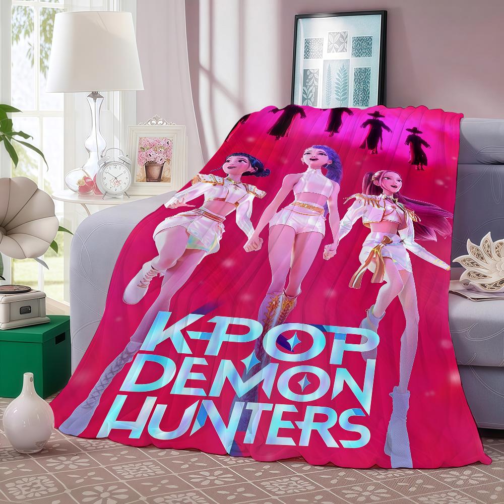 Певец K-Kpop D-Demon H-Hunters Плед Теплый и Мягкий Подходит для Спальни Гостиной Дивана Кровати Офиса Путешествий Кемпинга