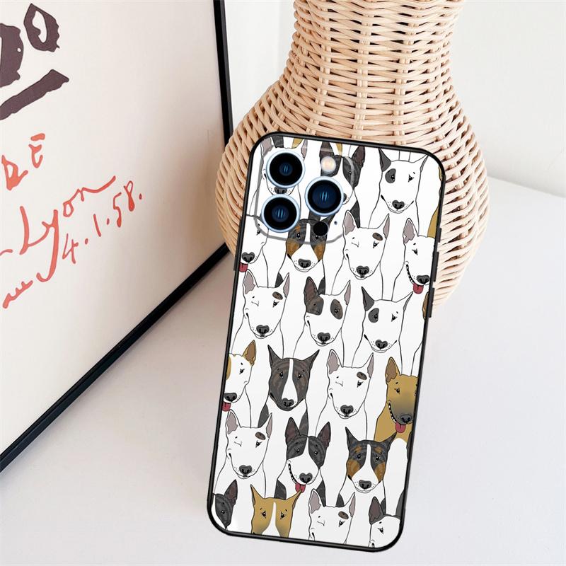 Чехол для телефона iPhone 16 15 Pro 14 Pro Max Plus 11 13 12 Mini X XS XR с изображением английского бультерьера