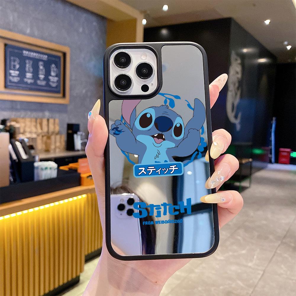 Стиль Ins чехол-зеркало Ститч для телефона apple 16pro веселый милый зеркало для макияжа iPhone17pm девушка