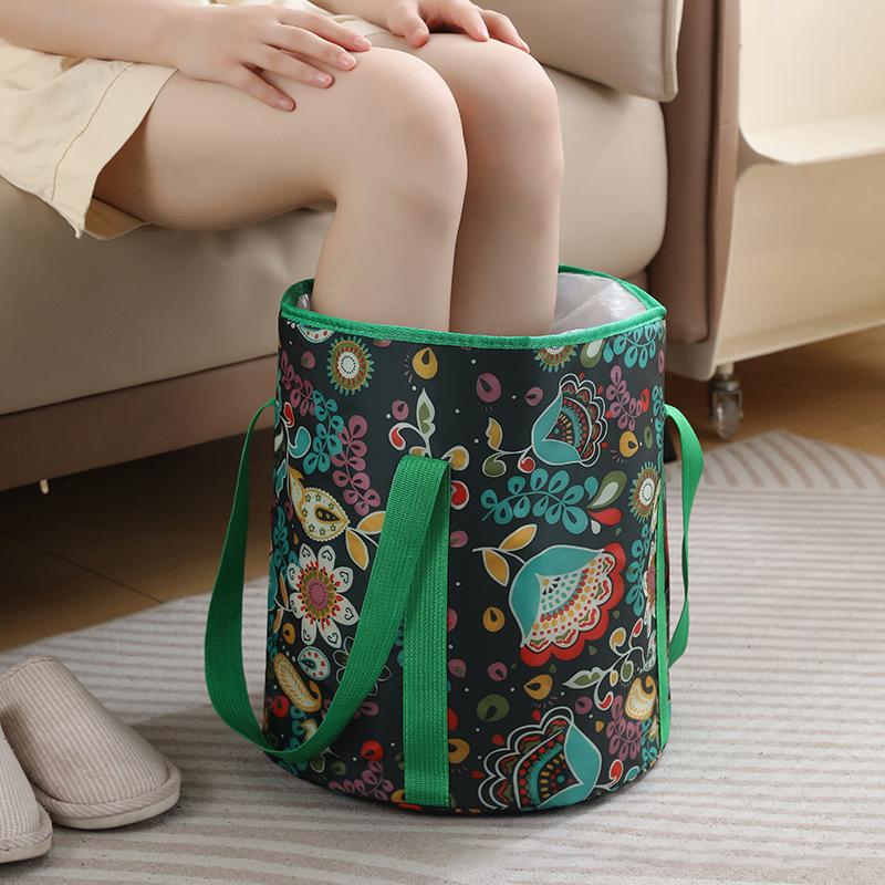 Складная ванна для ног, портативная сумка для ванны, умывальник, ведро для воды, большая вместимость, ванна для ног, спа-массаж, стиральная ванна для путешествий на открытом воздухе