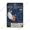 Рок-группа Металлическая пластина DIRE STRAITS Группа Декоративная тарелка Металлическая жестяная вывеска Винтажная металлическая табличка Бар Клуб Вывески Настенный декор