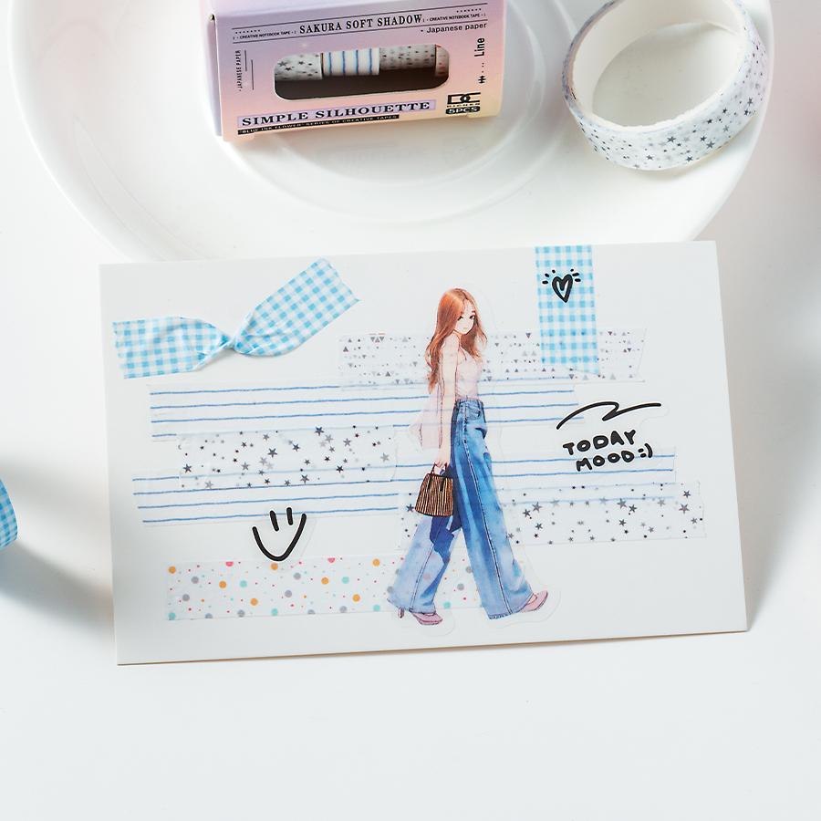 Набор из 5 штук васи-лент с цветами сакуры, мини-набор лент, клейкая маскировочная лента 1 см, декоративные наклейки для дневника, для DIY рукоделия