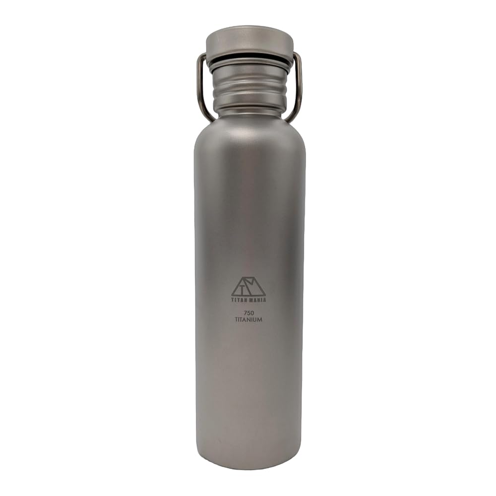 TITAN MANIA Water Bottle Mug Titanium 500ml 600ml 750ml Lightweight Direct Fire Drinking Wide Mouth Bicycle