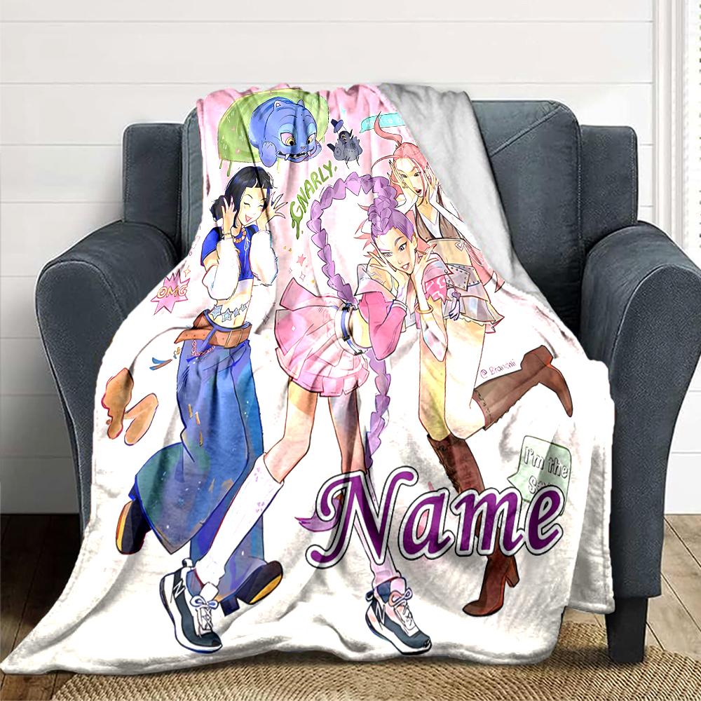 Custom Name Fantasy Character Collage Party Blanket For Couch Bed Plush Cozy Fuzzy Blanket Super Soft Warm Blankets For Fall And Winter 0916210