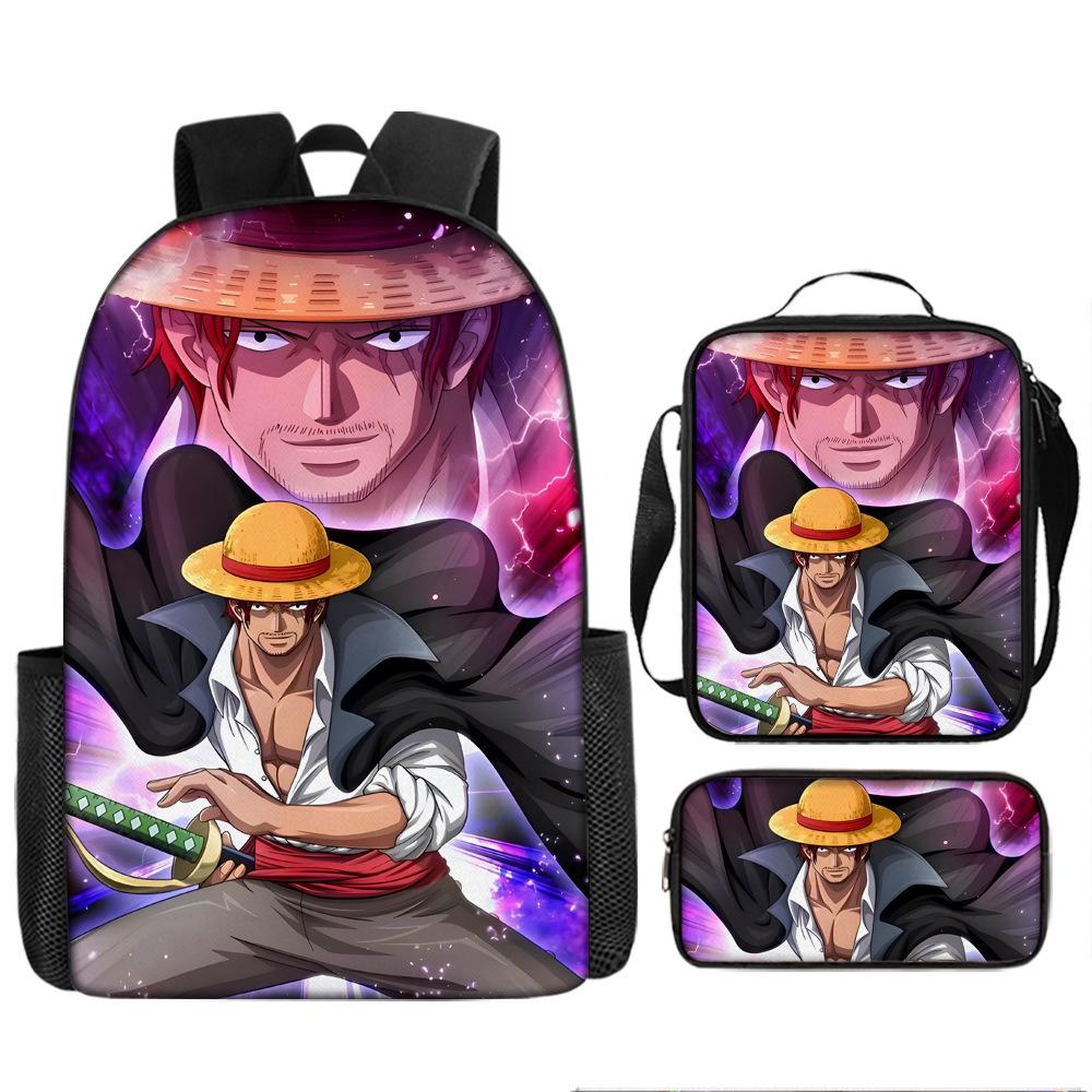 One Piece Луффи Школьная сумка One Piece Рюкзак Зоро Студенческий Рюкзак Морской Король Портфель Набор Пеналов