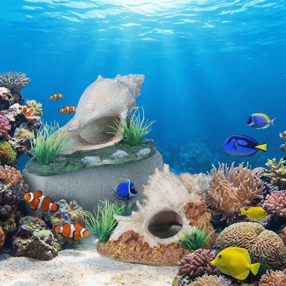 Natural Look Fish Hideaway Cave Resin Fish Tank Ornaments Shrimp Hiding House Aquarium Setup