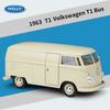 Масштаб 1/24 Welly 1963 Volkswagen T1 Bus, модель автомобиля из сплава, литье под давлением, металлические игрушечные автомобили, модель автомобиля, коллекция высокой имитации, детские подарки