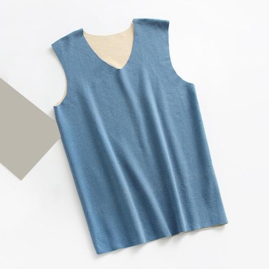 Мужской жилет-топ с V-образным вырезом, без рукавов, термофиксирующий бесшовный дизайн, двусторонний, матовый, ремесленный, пуловер, жилет