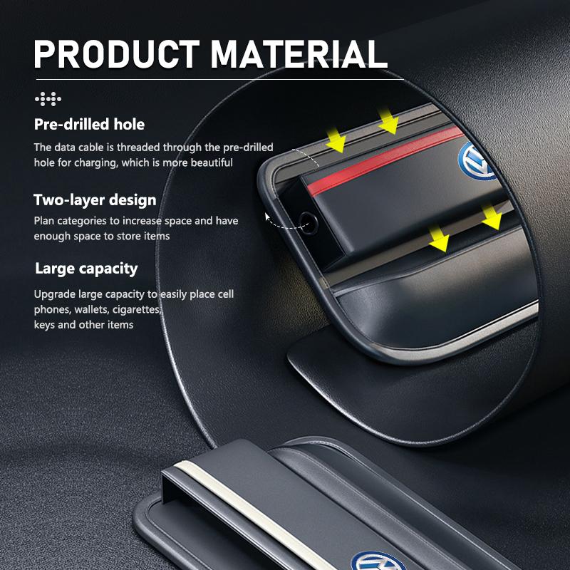 For Volkswagen VW Leather Car Seat Gap Organizer Vehicle Seat Crevice Storage Box Golf 4 5 6 7 Polo Jetta Sagitar Magotan Passat zg8