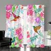 Элегантные винтажные декоративные шторы для гостиной с изображением колибри и цветочным принтом в стиле бохо из полиэстера и жаккарда, 2 шт.