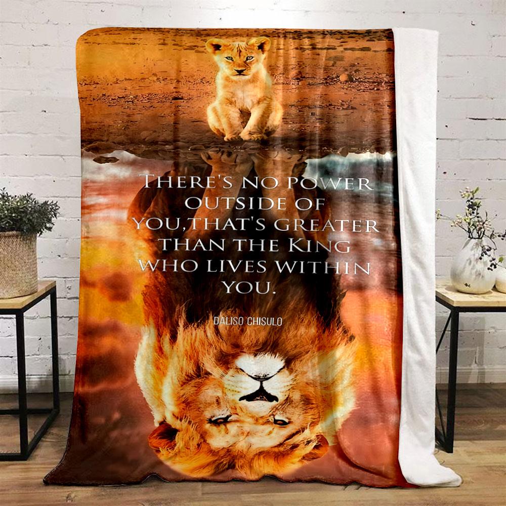 Lion Cub Reflection Inspirational Blanket Printed Blanket for Living Room Bed Couch lunch break Soft Cozy Blanket for Friend's festival Gift