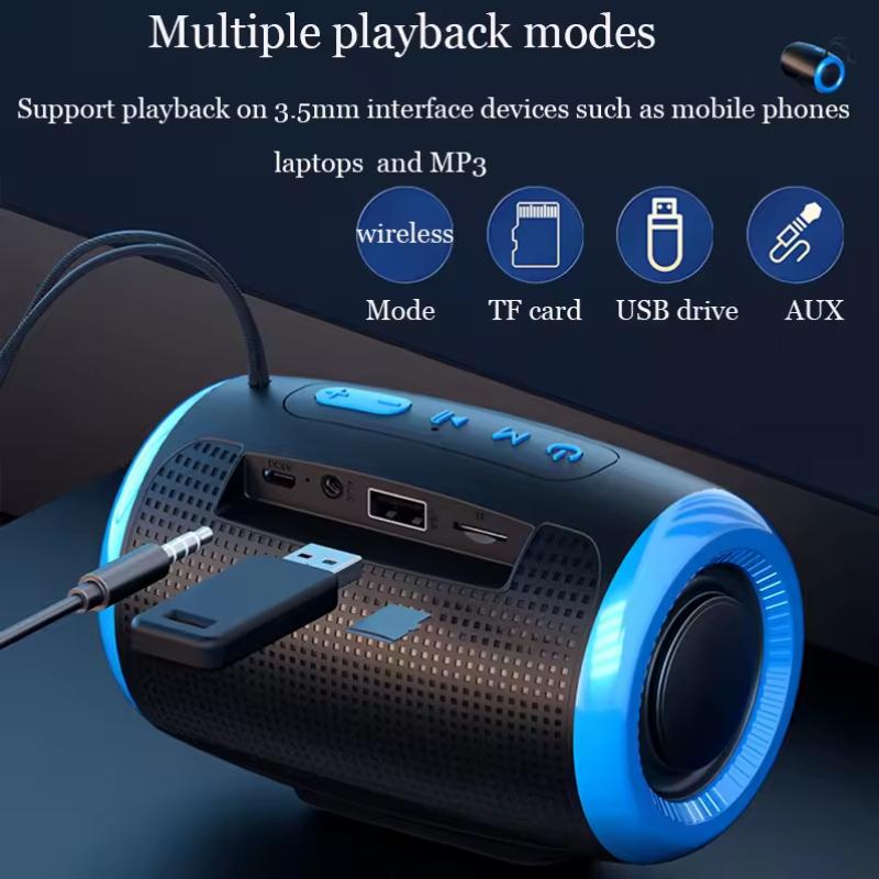 Портативная колонка Беспроводные Bluetooth-колонки с 5.3 Стерео режимами FM/SD/USB-накопитель/Aux Водонепроницаемая для улицы Hi-Fi звук TSN-1