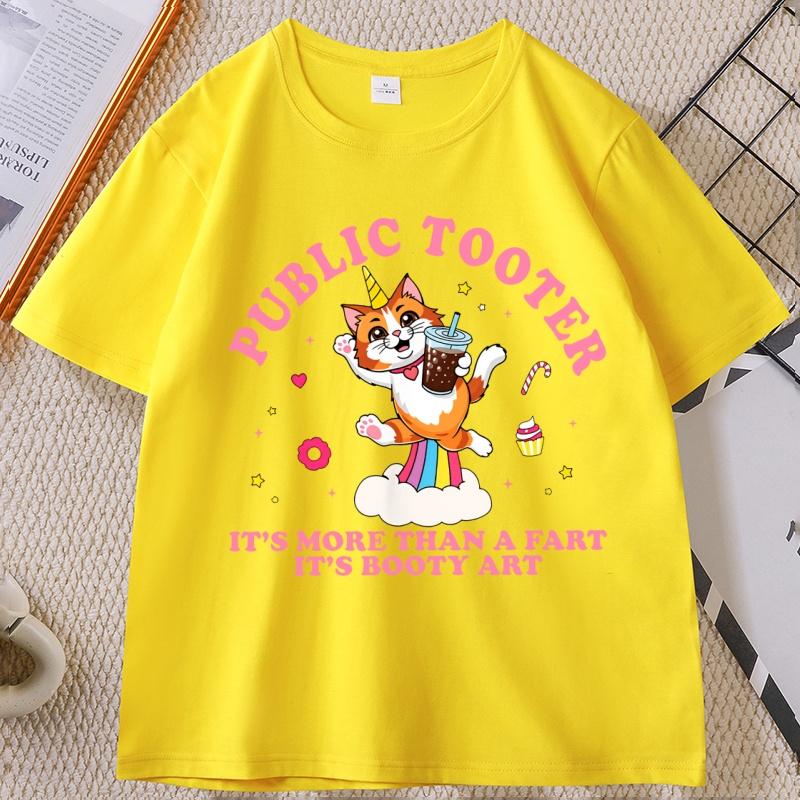 Public Tooter T Shirt for Men Women Funny Cotton Short Sleeve T-shirts Inappropriate 90s Retro Fart Tshirt Printed T Shirts Tops