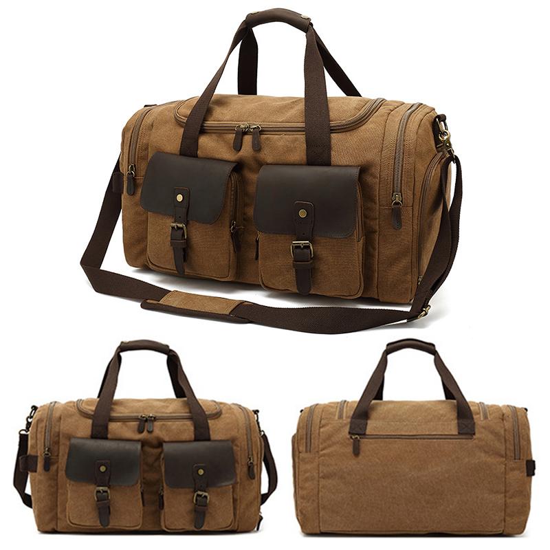 European and American Retro Travel Bags Canvas Leisure Handbags Travel Portable Bags Men's Shoulder Bag