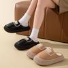 Waterproof Down Cotton Slippers Women's Indoor Home Non-slip Thick Bottom Piled Thickened Outer Wear Warm and Airtight Cotton Mop