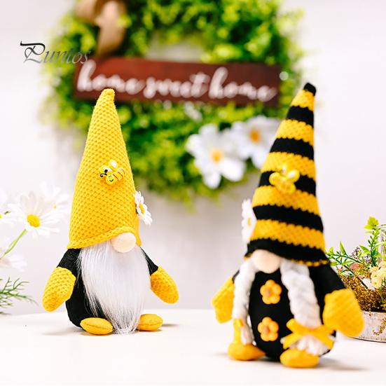 Удачи гном орнамент пчелиный день тематический декор подсолнечника плюшевая кукла фигурка гнома центральная часть праздничное украшение пчелы для вечеринки