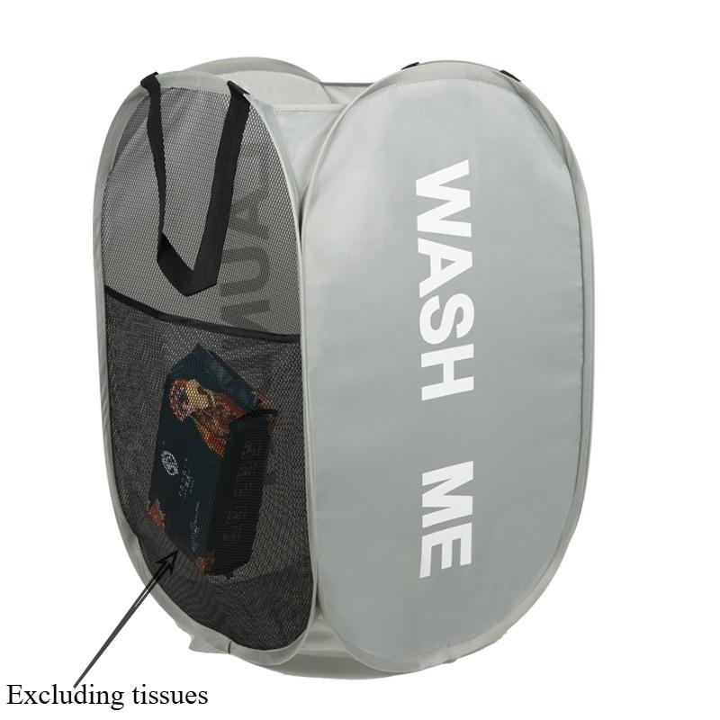 Складная корзина для белья с ручкой - Складная корзина для белья из сетчатой ткани, экономящая место, подходит для ванных комнат, Корзины для белья