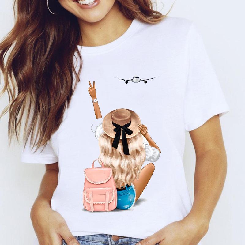 Paris Fashion Street Fashion T-Shirt Women'S Casual T-Shirt Harajuku Short Sleeve Ins Girlfriend Clothing
