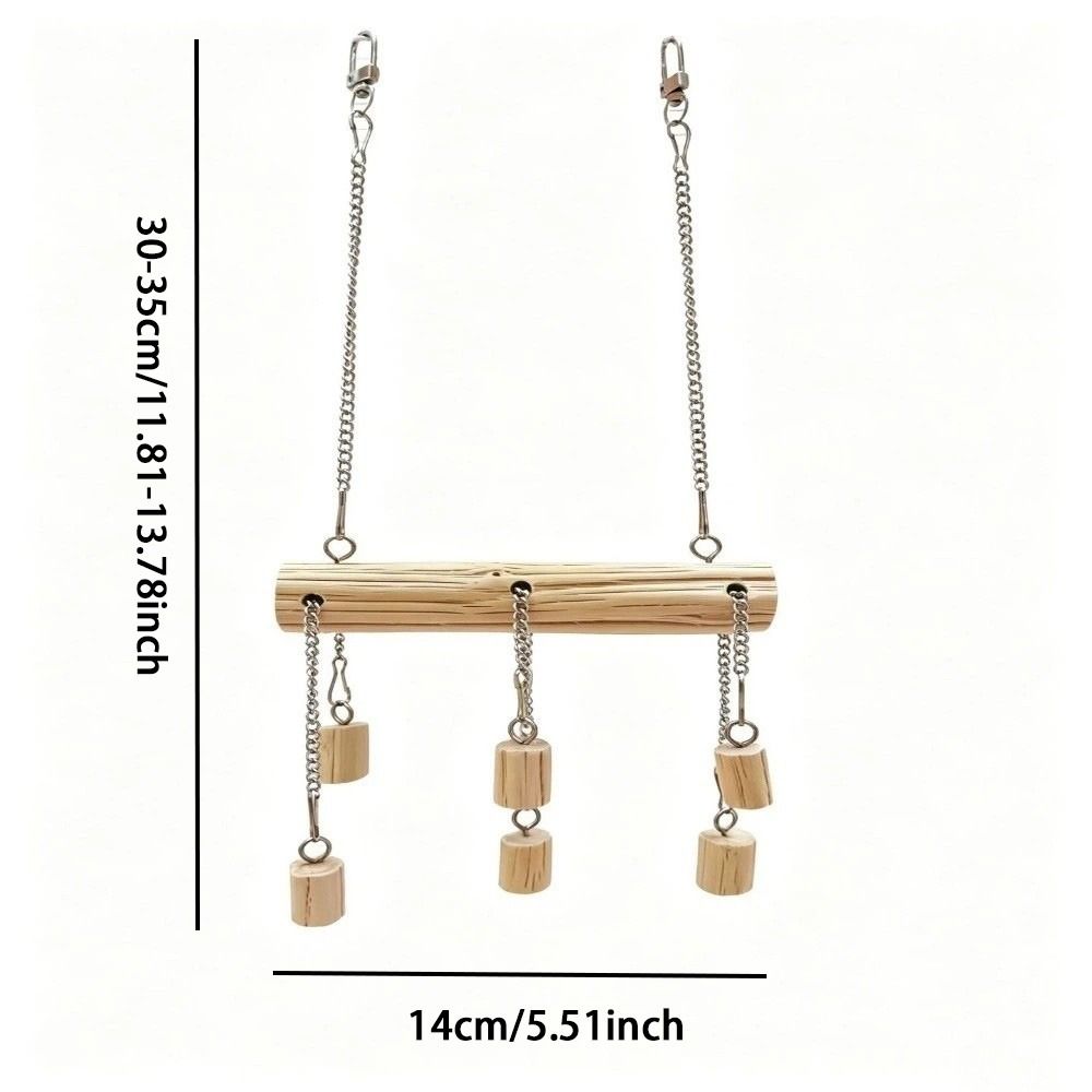 Non-slip Parrot Wooden Swing Bite Resistant Parrot Play Stand Toy Bird Standing Perch Training