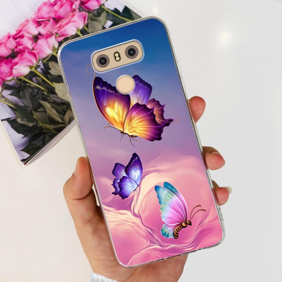 Чехол для LG G6 Plus LGM-G600K Чехлы для телефонов Популярный Цветок Мягкий Силикон Прозрачный Защитный Корпус Для LG G6 G 6 LG6 LGG6+ Задняя Крышка