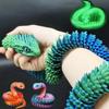 3D Printed Snake Movable Joint Fidget Toy Figurine Simulation Snake Office Desktop Ornament New Year Gifts Crafts Gift