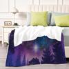 Galaxy Wolf Pattern Flannel printed blanket suitable for all seasons suitable for living room office sofa and travel 180x250CM