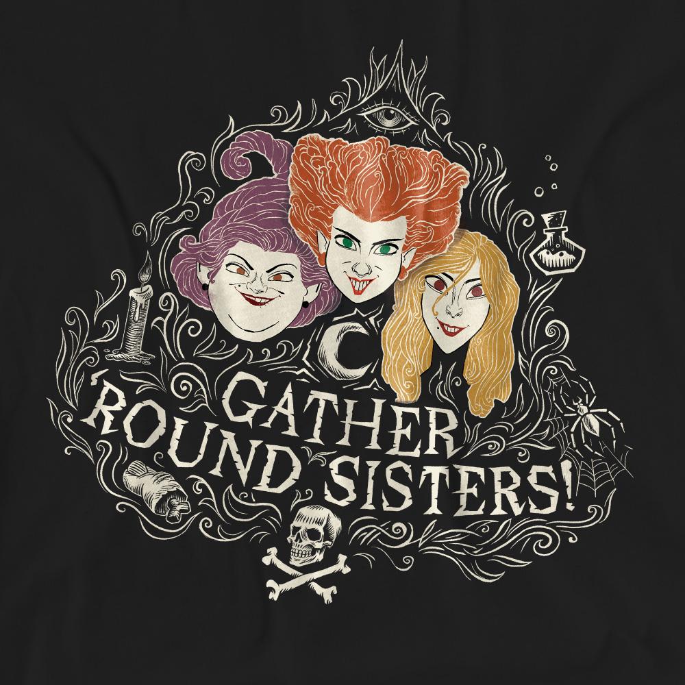 Hocus Pocus Unisex Adult Gather Round Sisters Sanderson Sisters T-Shirt