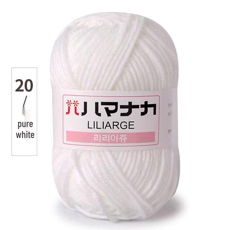 4-Ply Milk Cotton Yarn for Scarf, Doll, Bag, Medium-Thick Baby Crochet & Knitting DIY Material