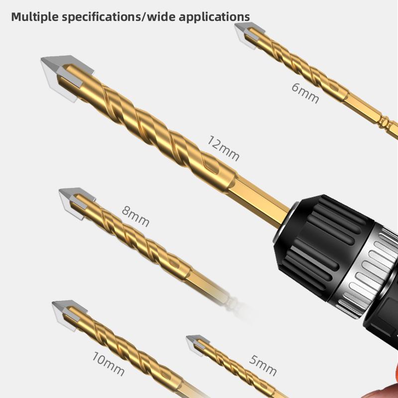 Сверло для плитки Стекло Цемент Бетон Металл Мрамор Специальная высокая твердость Сверло из четырехгранного сплава Сухое сверление 5-12 мм