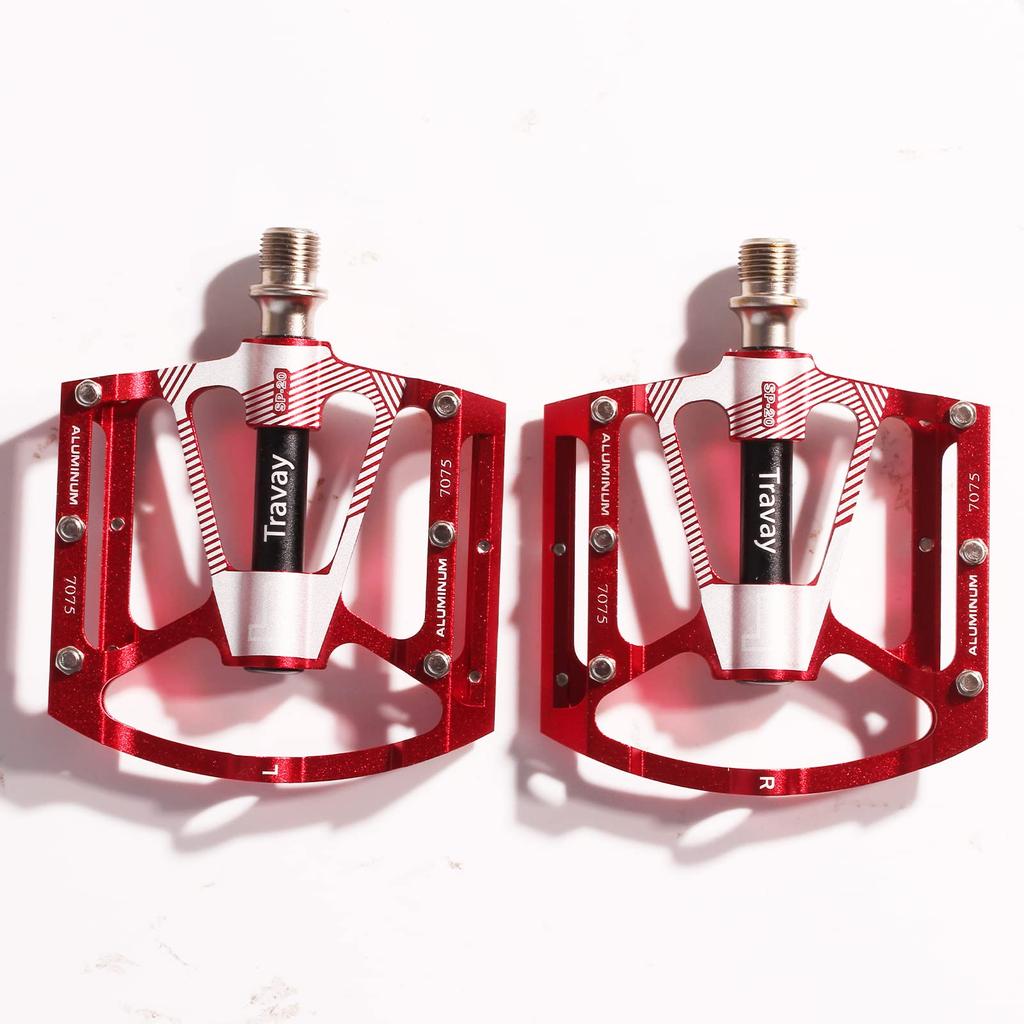 Педали для горного велосипеда с высокой смазкой, сверхлегкие подшипники DU, педали для кроссового велосипеда (красный)