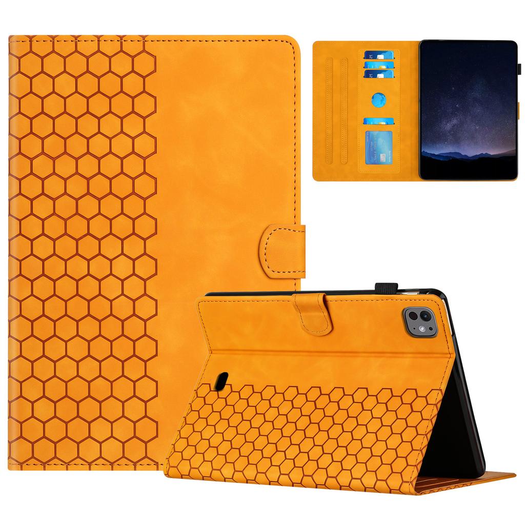 For iPad Air 11 (2025)/(2024)/Air (2022)/(2020)/Pro 11 (2022)/(2021)/(2020)/(2018) Case Honeycomb Printed Leather Tablet Cover