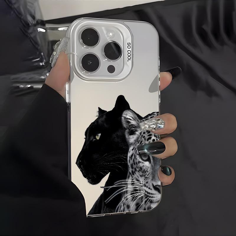 Крутой чехол для телефона с леопардовым принтом для iPhone 17, 16, 15, 14, 13, 12, 11 Pro/Max/Plus - Ударопрочный