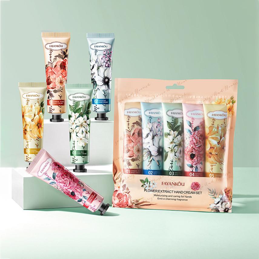 5 упаковок крема для рук Flower Essence серии увлажняющий и увлажняющий осенне-зимний крем для рук против сухости и трещин