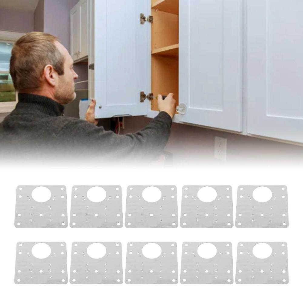 20pcs Durable Cabinet Hinge Repair Plate Loose Door Fix Hinge Repair Kit Kitchen Cupboard Door