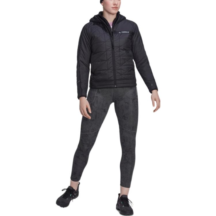 adidas Женские пуховики Terrex Черный С капюшоном Умеренный Другое HF0847
