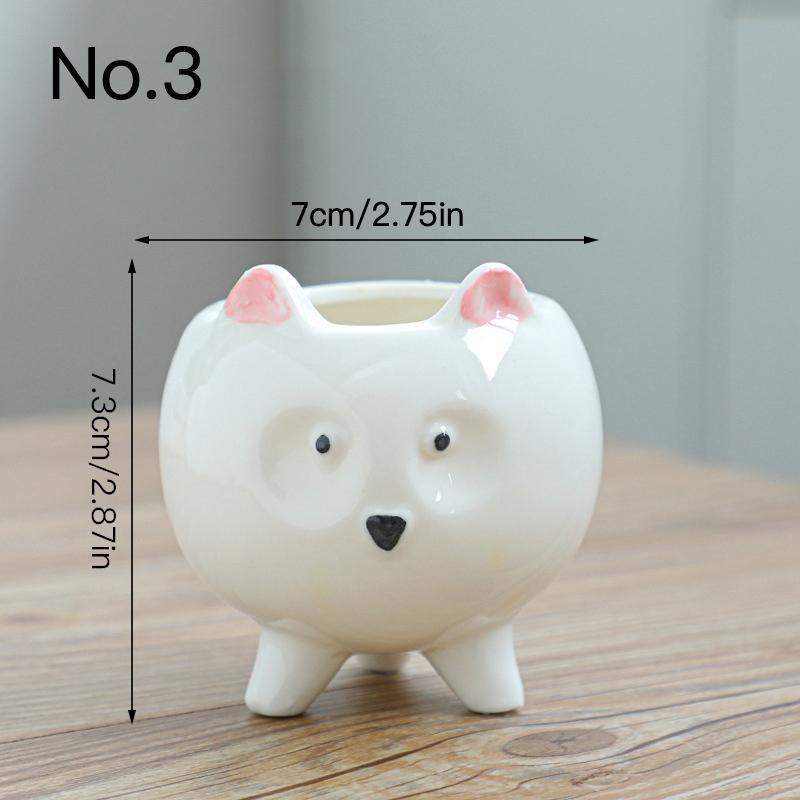 Цветочный горшок с милыми животными, сочный горшок, керамический горшок, домашний декор, настольные украшения, бонсай, горшок, украшение сада