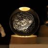 Поделки со светодиодной подставкой 3D хрустальный шар с лазерной гравировкой 6 см Вселенная подарки уникальный 3D хрустальный шар «Солнечная система» ночник