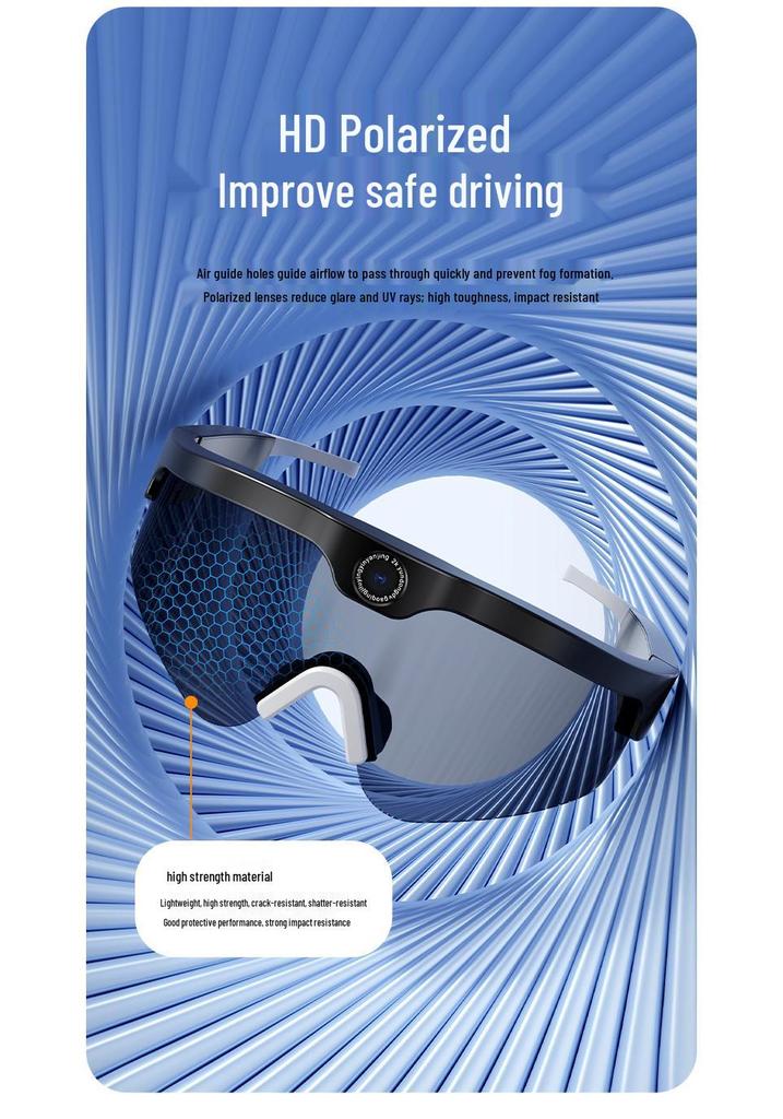 XV15 Smart Bluetooth Sports Glasses: 4K HD Camera, Music, Calls, Driving Recorder