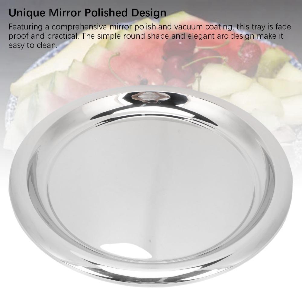 Rustless Steel Food Platter Raised Anti Spill Display Plate Easy To Clean Storage Tray For Drinks