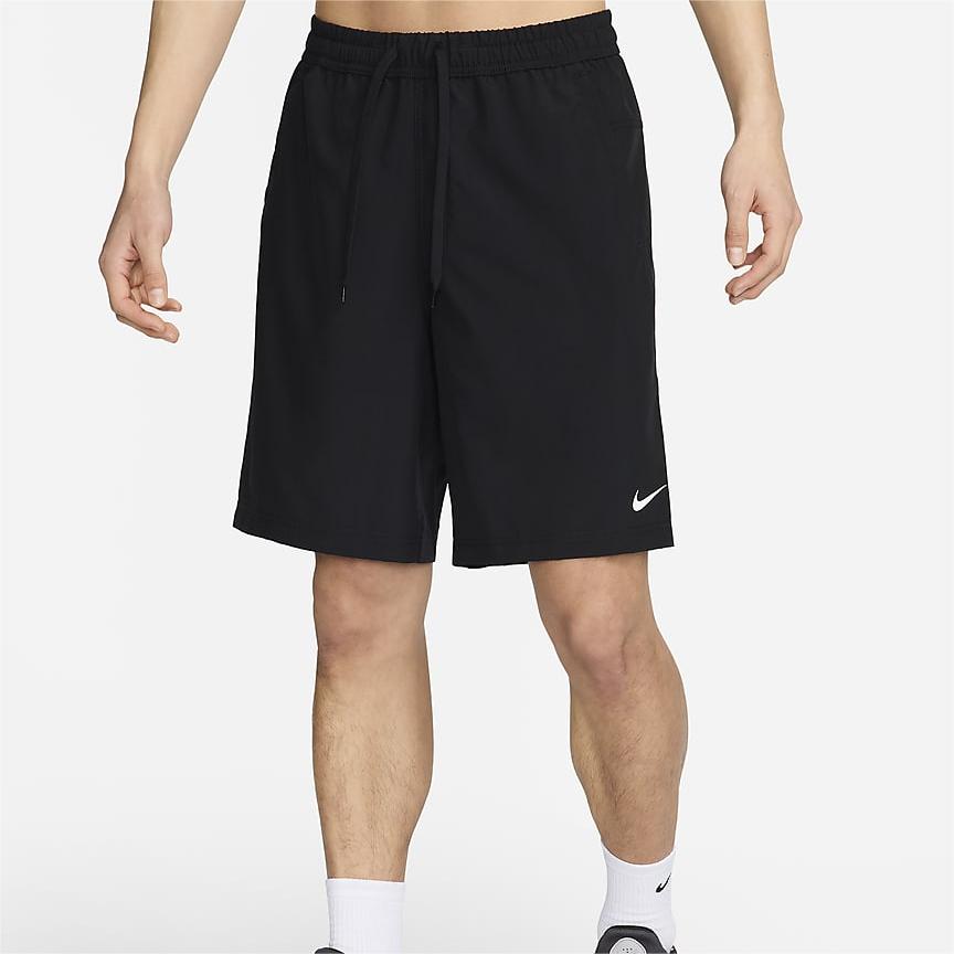 Nike Solid Color Casual Lace-Up Comfortable Mid-Waist Five-Point Sports Shorts Men Shorts Black FN2999-010
