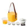 Travel tea set Suet jade white porcelain Kung Fu tea set Small set Outdoor portable express cup Business companion gift