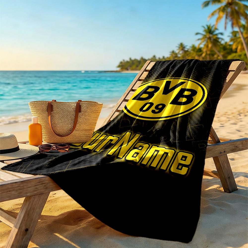 Borussia Dortmund Personalized Name Beach Towel High Absorbency & Quick-Dry Portable for SwimmingBeachCamping Travel Beach AccessoriesGym