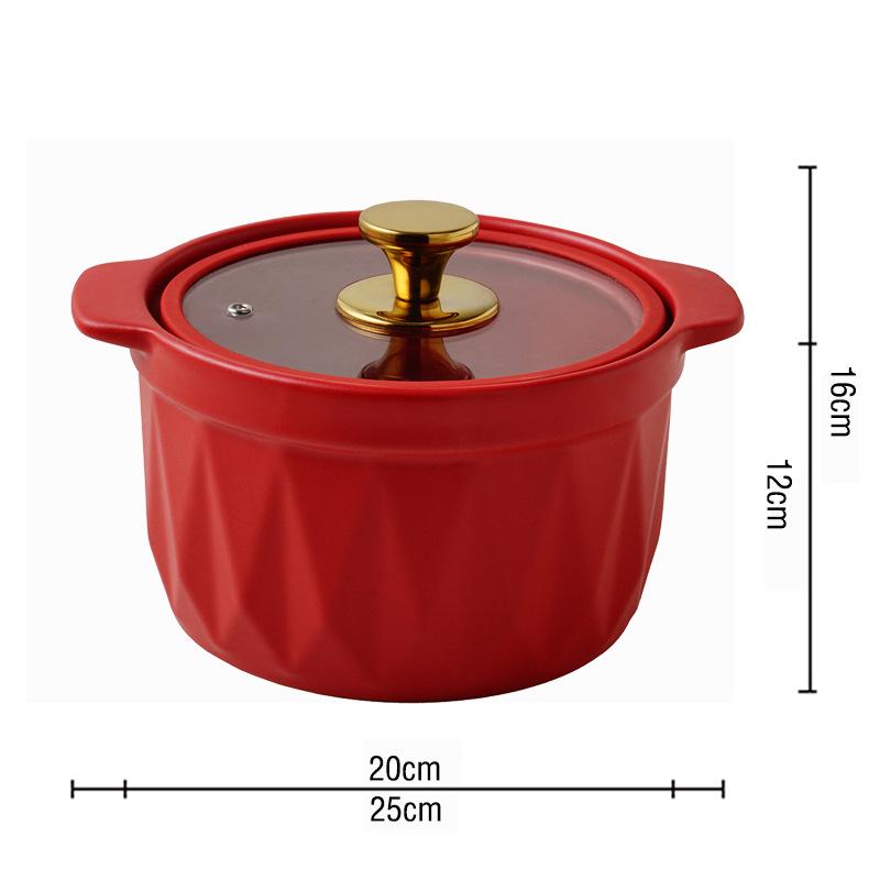 Современная простая матовая глазурь из керамики - жаропрочная, креативная кастрюля для тушения