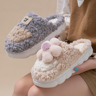 Хлопковые тапочки для дома зимой, домашние теплые и нескользящие для весны и осени, зимние плюшевые для пары