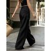 Women Irregular Design Loose Solid Linen Blend Wide Leg Casual Pants