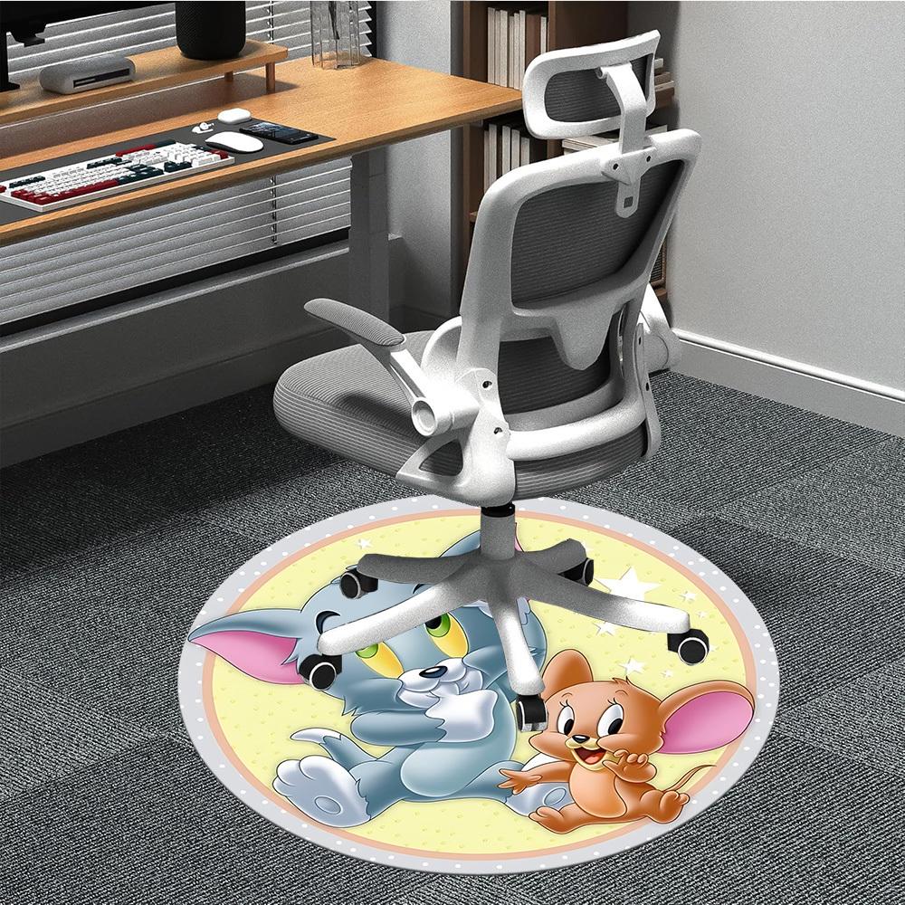 1 шт. Коврик-сиденье Tom and Jerry для офиса, Нескользящий, Мягкий и удобный, Коврик для офиса, Игровой, Легкий круглый коврик для пола yy251021004