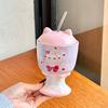 Милый стакан для мороженого с кошкой, креативная керамическая кружка с крышкой и соломинкой, стакан для воды в подарок на день рождения для девочки