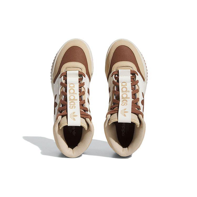 adidas Оригинальные Drop Step XL Удобные Универсальные Нескользящие Износостойкие Высокие Кеды для Скейтбординга Женские Кроссовки Коричневые Белые IF2686