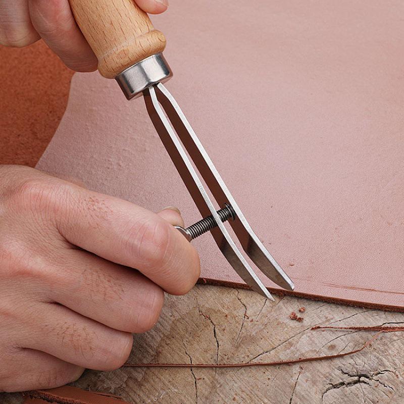 Adjustable Leather Edge Creaser Tool for Handmade Leather Craft